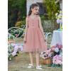 Arshiner Toddler Girls Tutu Dress Bow Shoulder Tulle Sleeveless Dresses Summer Party Sundress for 2-8Y(Dusty Pink – Dot Tulle)