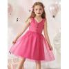 Arshiner Toddler Girls Tutu Dress Bow Shoulder Tulle Sleeveless Dresses Summer Party Sundress for 2-8Y(Hot Pink)