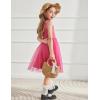 Arshiner Toddler Girls Tutu Dress Bow Shoulder Tulle Sleeveless Dresses Summer Party Sundress for 2-8Y(Hot Pink)
