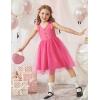 Arshiner Toddler Girls Tutu Dress Bow Shoulder Tulle Sleeveless Dresses Summer Party Sundress for 2-8Y(Hot Pink)