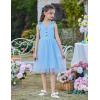 Arshiner Toddler Girls Tutu Dress Bow Shoulder Tulle Sleeveless Dresses Summer Party Sundress for 2-8Y(Light Blue)