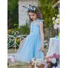 Arshiner Toddler Girls Tutu Dress Bow Shoulder Tulle Sleeveless Dresses Summer Party Sundress for 2-8Y(Light Blue)