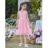 Arshiner Toddler Girls Tutu Dress Bow Shoulder Tulle Sleeveless Dresses Summer Party Sundress for 2-8Y(Light Pink)