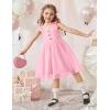 Arshiner Toddler Girls Tutu Dress Bow Shoulder Tulle Sleeveless Dresses Summer Party Sundress for 2-8Y(Light Pink)