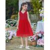 Arshiner Toddler Girls Tutu Dress Bow Shoulder Tulle Sleeveless Dresses Summer Party Sundress for 2-8Y(Red)