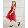 Arshiner Toddler Girls Tutu Dress Bow Shoulder Tulle Sleeveless Dresses Summer Party Sundress for 2-8Y(Red)