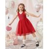 Arshiner Toddler Girls Tutu Dress Bow Shoulder Tulle Sleeveless Dresses Summer Party Sundress for 2-8Y(Red)