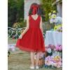 Arshiner Toddler Girls Tutu Dress Bow Shoulder Tulle Sleeveless Dresses Summer Party Sundress for 2-8Y(Red)