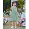 Arshiner Toddler Girls Tutu Dress Bow Shoulder Tulle Sleeveless Dresses Summer Party Sundress for 2-8Y(Sage Green)