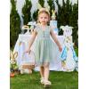 Arshiner Toddler Girls Tutu Dress Bow Shoulder Tulle Sleeveless Dresses Summer Party Sundress for 2-8Y(Sage Green)