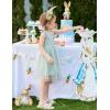 Arshiner Toddler Girls Tutu Dress Bow Shoulder Tulle Sleeveless Dresses Summer Party Sundress for 2-8Y(Sage Green)