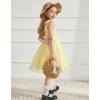 Arshiner Toddler Girls Tutu Dress Bow Shoulder Tulle Sleeveless Dresses Summer Party Sundress for 2-8Y(Yellow Gingham)