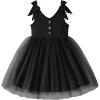 Arshiner Toddler Girls Tutu Dress Bow Shoulder Tulle Sleeveless Dresses Summer Party Sundress for 2-8Y(Black)