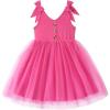 Arshiner Toddler Girls Tutu Dress Bow Shoulder Tulle Sleeveless Dresses Summer Party Sundress for 2-8Y(Hot Pink)