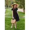Arshiner Girls Summer Dresses Casual Flutter Sleeve A-Line Midi Dress with Pockets for 6-14 Years(Black)