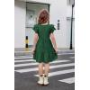 Arshiner Girls Summer Dresses Casual Flutter Sleeve A-Line Midi Dress with Pockets for 6-14 Years(Green)