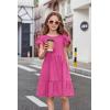 Arshiner Girls Summer Dresses Casual Flutter Sleeve A-Line Midi Dress with Pockets for 6-14 Years(Peach Pink)