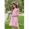 Arshiner Girls Summer Dresses Casual Flutter Sleeve A-Line Midi Dress with Pockets for 6-14 Years(Pink)