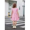 Arshiner Girls Summer Dresses Casual Flutter Sleeve A-Line Midi Dress with Pockets for 6-14 Years(Pink)
