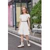 Arshiner Girls Summer Dresses Casual Flutter Sleeve A-Line Midi Dress with Pockets for 6-14 Years(White)