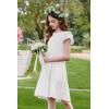 Arshiner Girls Summer Dresses Casual Flutter Sleeve A-Line Midi Dress with Pockets for 6-14 Years(White)