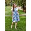 Arshiner Girls Summer Dresses Casual Flutter Sleeve A-Line Midi Dress with Pockets for 6-14 Years(White With Flower)