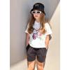 Arshiner Girls Summer Outfits 2 Piece Set Drop Shoulder Hooded Top and Elastic Waist Shorts Loose Fit 6-14 Years(Butterfly)