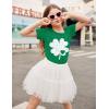 Arshiner Girls Unicorn Shirts Short Sleeve Flip Sequin T-Shirt Tops(St. Patrick’s Print)