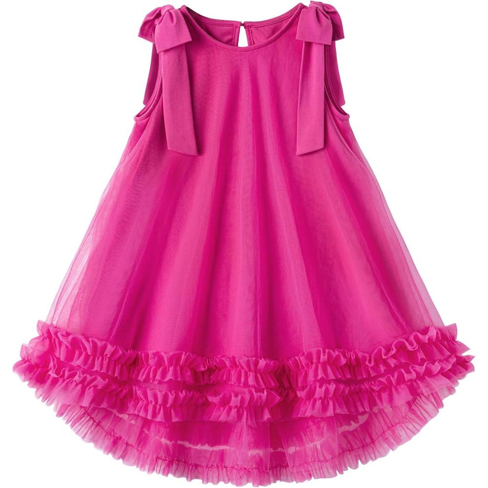 image:imageArshiner Toddler Girl Tulle Dress Baby Girl Tutu Birthday Party Princess Dresses Tiered High Low Summer Sundress for 28YRose Red