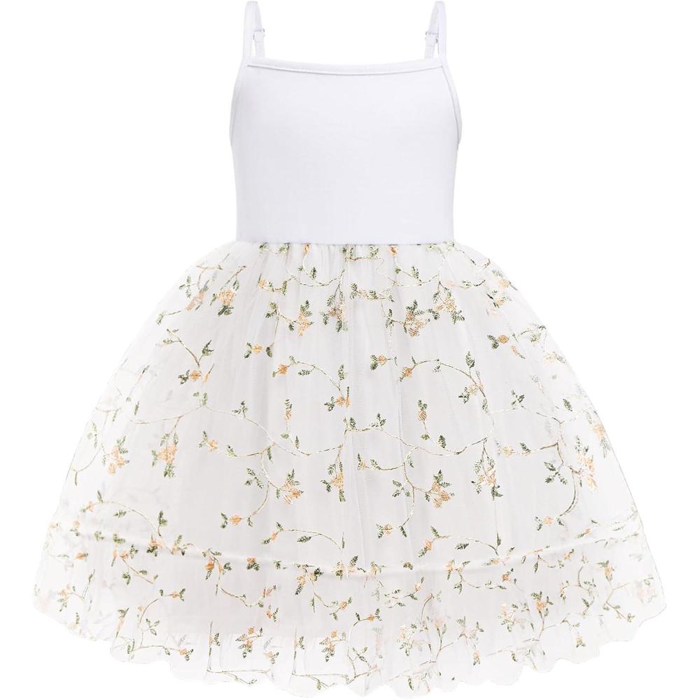 image:imageArshiner Toddler Girls Tulle Dress Rainbow Tutu Birthday Princess Dresses Formal Photoshoot Outfit Summer Clothes 28TWhite Vine Tulle