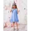 Arshiner Toddler Girl Tulle Dress Baby Girl Tutu Birthday Party Princess Dresses Tiered High Low Summer Sundress for 2-8Y(Clear Blue)