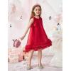 Arshiner Toddler Girl Tulle Dress Baby Girl Tutu Birthday Party Princess Dresses Tiered High Low Summer Sundress for 2-8Y(Red)
