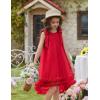 Arshiner Toddler Girl Tulle Dress Baby Girl Tutu Birthday Party Princess Dresses Tiered High Low Summer Sundress for 2-8Y(Red)