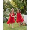 Arshiner Toddler Girl Tulle Dress Baby Girl Tutu Birthday Party Princess Dresses Tiered High Low Summer Sundress for 2-8Y(Red)