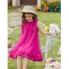 Arshiner Toddler Girl Tulle Dress Baby Girl Tutu Birthday Party Princess Dresses Tiered High Low Summer Sundress for 2-8Y(Rose Red)
