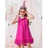 Arshiner Toddler Girl Tulle Dress Baby Girl Tutu Birthday Party Princess Dresses Tiered High Low Summer Sundress for 2-8Y(Rose Red)
