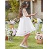 Arshiner Toddler Girl Tulle Dress Baby Girl Tutu Birthday Party Princess Dresses Tiered High Low Summer Sundress for 2-8Y(White)