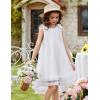 Arshiner Toddler Girl Tulle Dress Baby Girl Tutu Birthday Party Princess Dresses Tiered High Low Summer Sundress for 2-8Y(White)