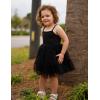 Arshiner Toddler Girls Tulle Dress Rainbow Tutu Birthday Princess Dresses Formal Photoshoot Outfit Summer Clothes 2-8T(Black – Dot Tulle)
