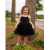 Arshiner Toddler Girls Tulle Dress Rainbow Tutu Birthday Princess Dresses Formal Photoshoot Outfit Summer Clothes 2-8T(Black – Dot Tulle)