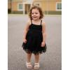 Arshiner Toddler Girls Tulle Dress Rainbow Tutu Birthday Princess Dresses Formal Photoshoot Outfit Summer Clothes 2-8T(Black – Dot Tulle)