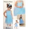Arshiner Toddler Girls Tulle Dress Rainbow Tutu Birthday Princess Dresses Formal Photoshoot Outfit Summer Clothes 2-8T(Blue – Heart Tulle)