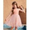 Arshiner Toddler Girls Tulle Dress Rainbow Tutu Birthday Princess Dresses Formal Photoshoot Outfit Summer Clothes 2-8T(Dusty Pink – Dot Tulle)
