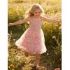 Arshiner Toddler Girls Tulle Dress Rainbow Tutu Birthday Princess Dresses Formal Photoshoot Outfit Summer Clothes 2-8T(Dusty Rose – Flower Tulle)