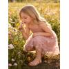 Arshiner Toddler Girls Tulle Dress Rainbow Tutu Birthday Princess Dresses Formal Photoshoot Outfit Summer Clothes 2-8T(Dusty Rose – Flower Tulle)