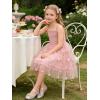 Arshiner Toddler Girls Tulle Dress Rainbow Tutu Birthday Princess Dresses Formal Photoshoot Outfit Summer Clothes 2-8T(Dusty Rose – Flower Tulle)