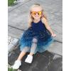 Arshiner Toddler Girls Tulle Dress Rainbow Tutu Birthday Princess Dresses Formal Photoshoot Outfit Summer Clothes 2-8T(Navy – Sequin Tulle)