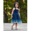 Arshiner Toddler Girls Tulle Dress Rainbow Tutu Birthday Princess Dresses Formal Photoshoot Outfit Summer Clothes 2-8T(Navy – Sequin Tulle)