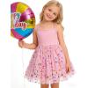 Arshiner Toddler Girls Tulle Dress Rainbow Tutu Birthday Princess Dresses Formal Photoshoot Outfit Summer Clothes 2-8T(Pink – Confetti Tulle)
