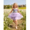 Arshiner Toddler Girls Tulle Dress Rainbow Tutu Birthday Princess Dresses Formal Photoshoot Outfit Summer Clothes 2-8T(Purple – Heart Tulle)